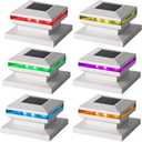 Maggift Solar Post Cap Light 6 Pack White: RGB Color Changing - Fence Post Lights Solar Outdoor Waterproof for 4x4 x5 x6 Wooden Vinyl Post