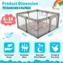 Baby Playpen for Babies & Toddlers, Large Playpen with Breathable Mesh, Anti-Slip Suction Cups, Zipper Door, Portable Indoor Outdoor Baby Play Yard with Balls & Storage Bag
