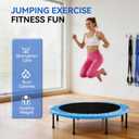 Fitvids 40" Foldable Trampoline Fitness Rebounder, Quiet & Stable Exercise Trampoline for Indoor/Outdoor Cardio, Balance, Core Strength, Max Load 300lbs
