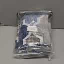 Beauoop 100% Blackout Curtains 55 Inches Long 2 Panels for Bedroom Living Room Blue Grey Moroccan Geo Room Darkening Thermal Insulated Soundproof Grommet Top Window Treatments Drapes, 50x55 Set of 2, Grommet | Blue and Grey