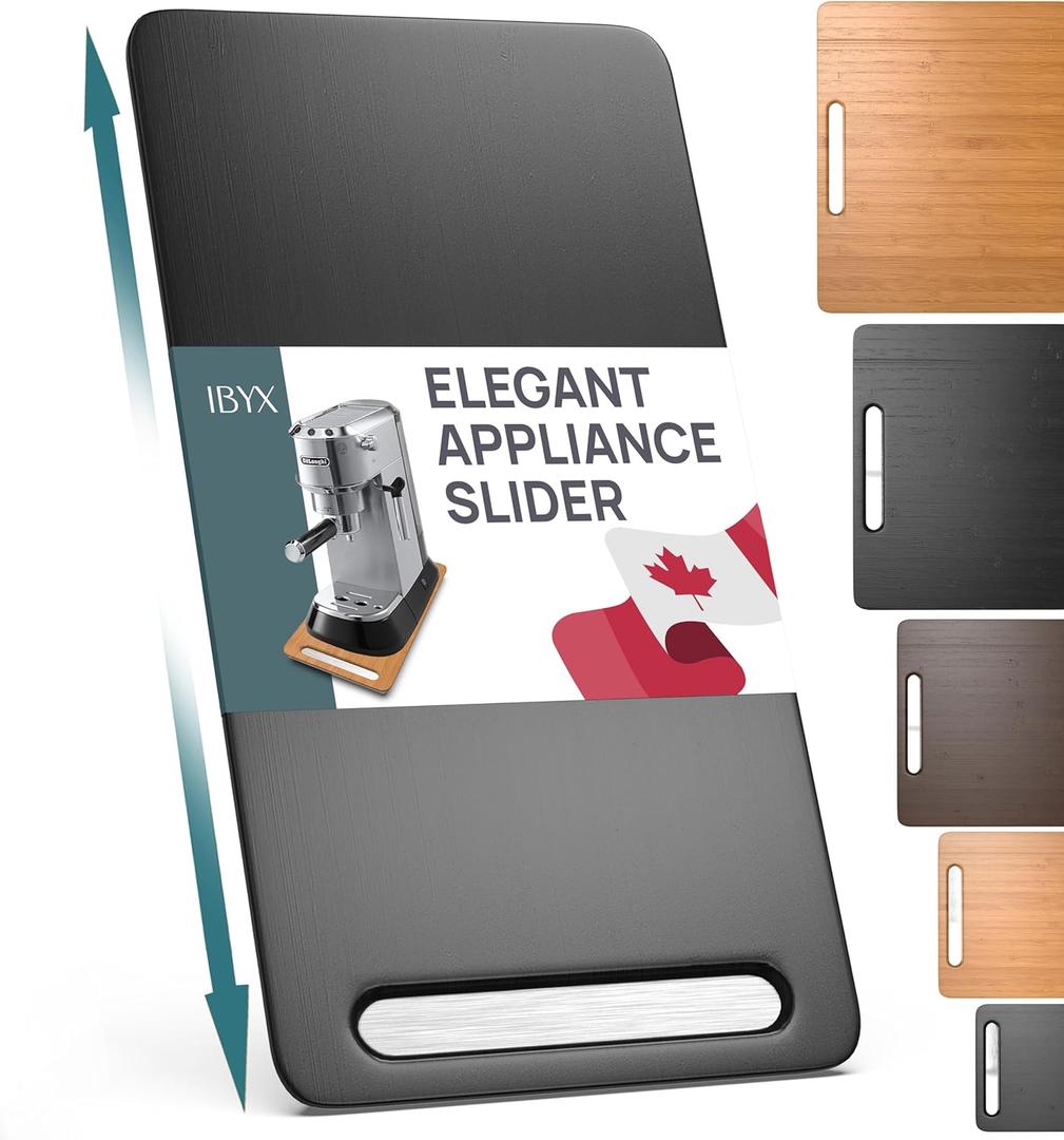 Ibyx Elegant Sliding Tray for Your Coffee Maker & Heavy Kitchen Appliances - Sturdy, Slides Easily from Under The Cabinet (Black, 7.5W x 14.5D)