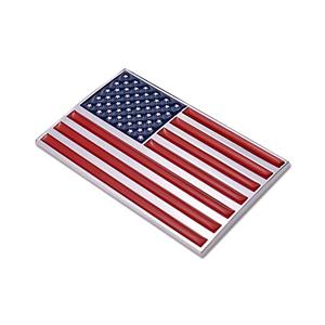 3D American Flag Metal Car Sticker, 3.15" x 2" USA Flag Decal, Zinc Alloy Emblem for Truck, Car, Motocycle, Boat (Original)