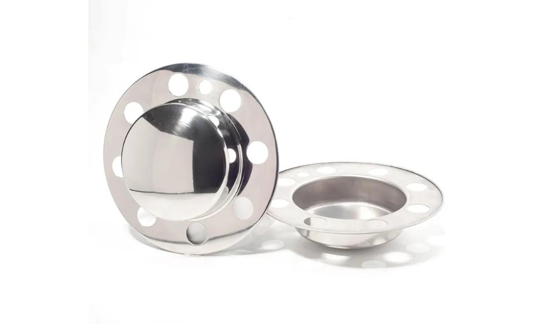 2Pcs 5.15inch Stainless Wheel Center Caps for 8 Lug Eagle Alloys Dually Wheel Rim 3108-06, 5.15" Shaft 8.5" Flange Hub Cap Chrome Front Wheel Cover