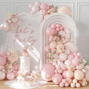 Dusty Pink Balloon Arch Kit, 126 Pcs Pastel Macaron Balloon Garland Kit Include Light Pink Sand White Orange Balloons for Birthday Baby Shower Wedding Bridal Gender Reveal Decorations