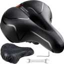 Ascent Bike Saddle,Comfortable Bike Seat for Men Women, Ascent Bicycle seat with Red Warning Stripes, City Bike Seat, Mountain Bike Seat with Suspension System