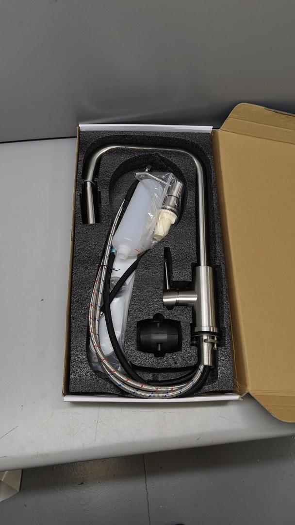 Kitchen Faucet with Pull Down Sprayer and Soap Dispenser, Stainless Steel Brushed Nickel Low Pull Out Faucets for Kitchen Sink Soap Dispenser