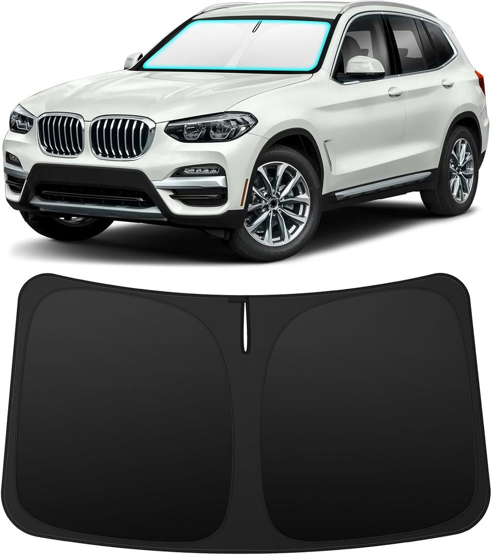 INSAUTO Foldable Windshield Sun Shade for BMW X3 2018-2025, Heat & UV Protection Car Sunshade with Storage Bag, Keep Interior Cool & Easy Installation INSAUTO Foldable Windshield Sun Shade for BMW X3 2018-2025, Heat & UV Protection Car Sunshade with Storage Bag, Keep Interior Cool & Easy Installation
