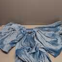 Giant Bow Decorations 40 x 80 Inch Big Bows with Long Streamers Extra Large Tie Velvet Decoration for Backdrop Door Wall Wedding Birthday Baby Shower Valentines Day Coquette Party(Blue)