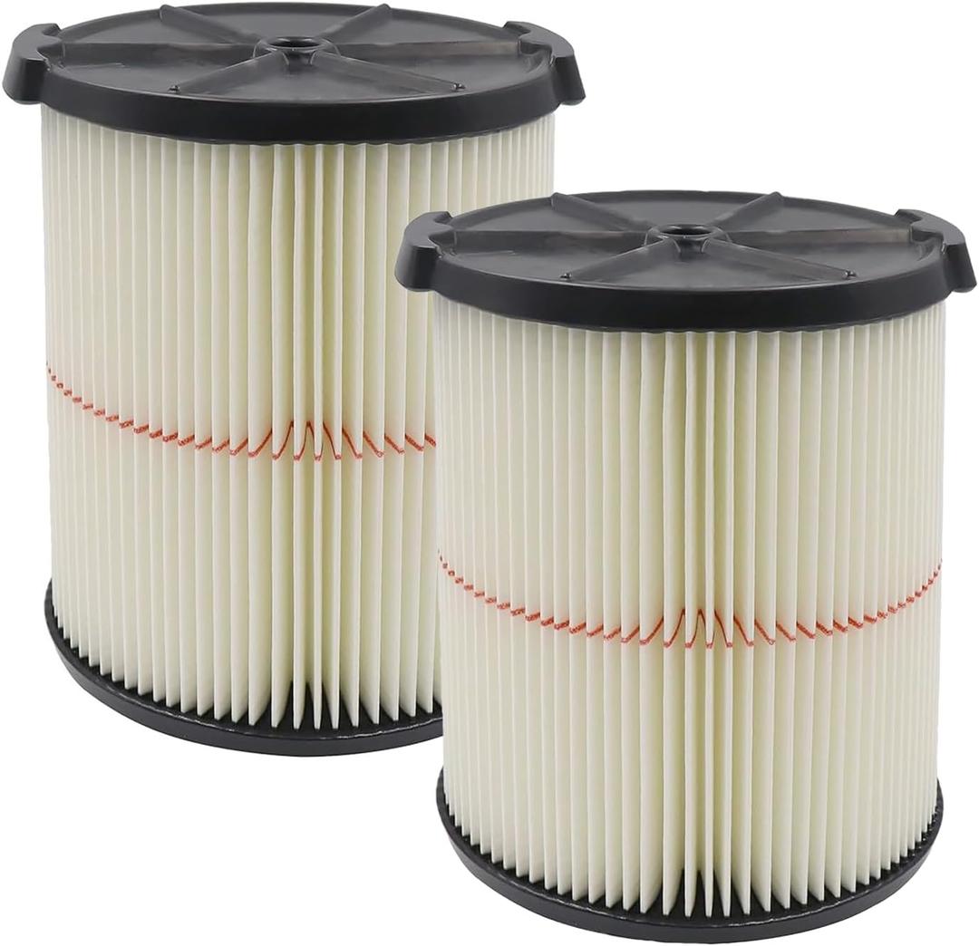 Replacement Filter Fit for Craftsman 9-38754 CMXZVBE38754 Red Stripe General Purpose Wet Dry Vac Replacement Filter for 5 to 20 Gallon shop vacuums, 2Pack
