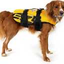 Ezydog DFD Dog Life Jacket - Adjustable Swimming Safety Vest with Reflective Trim & Durable Grab Handle - 50% More Flotation Material - X-Large, Yellow