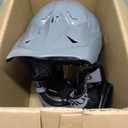 Adult ATV Dirt Bike Helmet with Goggles Gloves & Mask Adjustable Sun Visor Motorcycle Adult Helmet Off-Road Motocross Downhill Moped MX for Unisex-Adult-Gray, M