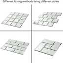 Lovdeco Peel and Stick 3 Inch Beveled Mirror Glass Tile Silver Crystal Mosaic Tile for Kitchen Backsplash Bathroom (3x3 Inch, 32 Sheets)