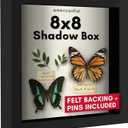 Americanflat 8x8 Shadow Box Frame with Shatter-Resistant Glass - Silhouette Collection - Small Shadow Box Display Case for Tabletop and Wall Display - Black with Soft Felt Back