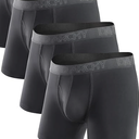 DAVID ARCHY Mens Underwear Boxer Briefs Breathable Soft Moisture-Wicking with Fly Underwear for Men Multipack, Size:L, 3 Pack