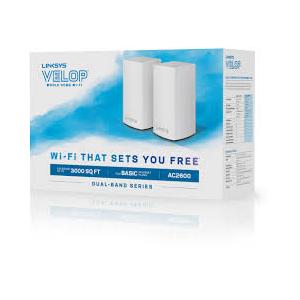 Linksys Velop Intelligent Mesh Wi-Fi System - White (AC2600), Pack of 2 