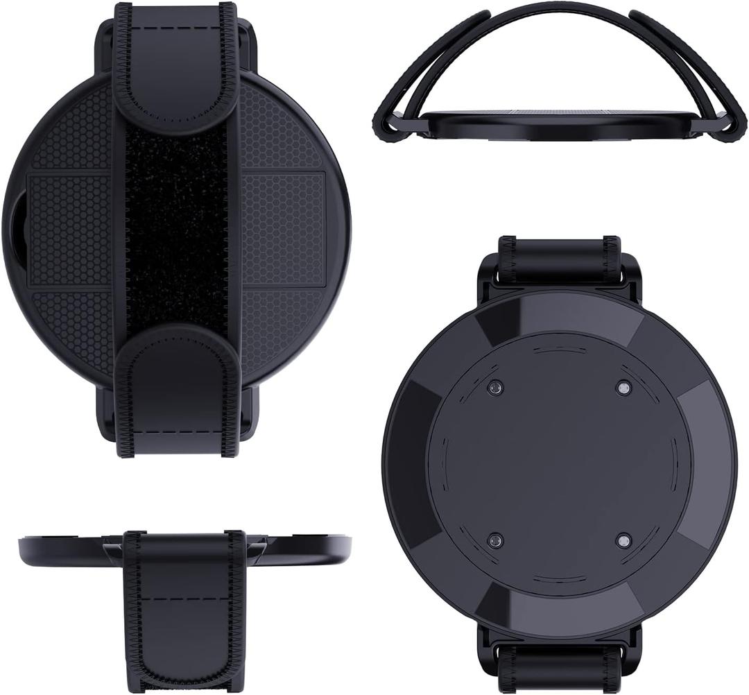 360 Degree Rotating Sticky Tablet Stand, Multi-Angle Adjustable Adhesive Tablet Stand with Hand Strap, Compatible with iPad Pro 11/12.9, Air, Samsung Galaxy Tabs, 9.7"-13" Tablets (Black)