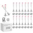 200PCS M8 Screw Nut Nails for Nail Gun,42mm/1.65in Long,Threaded Round Nail 7.3mm Dia Manual Steel Concrete Nails Kit for Concrete Cable Ducts Fixed Slotting Device Repair Tool for Steel, HVAC