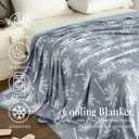 OMERAI Cooling Blanket for Hot Sleepers Throw, Breathable Summer Blanket Coconut Trees Cool Blankets for Sleeping Lightweight Cooling Blankets for Night Sweats Summer Throw Blankets, 50"x70" Gray (Darkgrey)