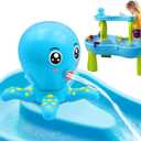 Octopus Water Table Pump, Battery Powered Water Pump for Water Table 3 Hours Non-Stop Fun Summer Outdoor Sand/Water Table Toys Outside Water Play Table Accessories for Toddlers Kids (Blue)