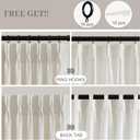 90 Inch Curtains Pinch Pleated 2 Panels for Living Room, Semi Sheer Memory Trained Light Filtering Linen Blend Pinch Pleat Curtain with Rings Back Tab Drapes for Bedroom Dining Room, 40x90, Natural