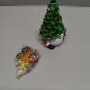 JAOCDOEN Lighted Xmas Tree Gnome Resin Exquisite Colorful Light Battery Operated Xmas Tree Gnome for Table Decoration