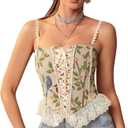Alivila.Y Fashion Womens Sexy Vintage 1920s Renaissance Lace Trim Corset Bustier XL
