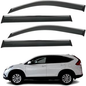 4Pcs Window Visor Deflectors Rain Guards for Honda CRV CR-V 2012-2016 Chrome Trim