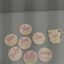 7 Pack 3D Baby Monthly Milestone Card Signs Baby Announcement Sign Double Sided Hello World Newborn Signs Wooden Circles Discs for Welcome Newborn Shower Boy Girl Photo Props(Pink)