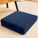 MeMoreCool Square Floor Pillow for Adults and Kids, Large Meditation Cushion with Thick Foam and Washable Tufted Cover, 24-Inch Navy Seat for Yoga and Sitting