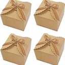 KUPOO Brown Gift Boxes 20PCS Small Premium Kraft Gift Box with Lid for Present,Cupcake Box, Bridesmaid Proposal Box, Gift Box for Birthday,Wedding, Groomsmen Proposal (4.72"X4.72"X3.54", Brown)