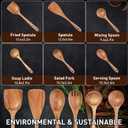 Wooden Spoons - Wooden Spoons for Cooking,Natural Wooden Kitchen Utensils Set Non Toxic,6-Piece Wooden Cooking Utensils(A06)