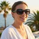 The Fresh Polarized Vintage Classic Square Trendy Sunglasses - Exquisite Packaging (Black)