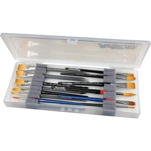 ArtBin KW903 Brush Box with Foam Inserts, Fine Art Portable Paint Brush Organizer, Plastic, Clear, 1.0 Count