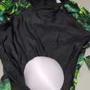 YATEEN Women Rash Guard Long Sleeve One Piece Swimsuit Surfing Bathing Suit UPF 50+ Athletic Swimwear (X-Large, Boyleg-black / Green)