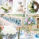 Real Touch Hydrangea Artificial Flowers, 2 Blue & 2 White Real Touch Flowers, 21" Faux Hydrangea Flowers, Fake Hydrangea Flowers for Outdoor Wedding Office Home Decor Table Centerpieces