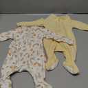 Amazon Essentials x Sofia Grainge Unisex Babies' Cotton Footed Sleep and Play Bodysuit, Pack of 2, Pale Yellow/ Squirrel Picnic, Newborn