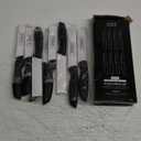 Home Hero Steak Knives, High-Carbon Stainless Steel Knife Set, Ergonomic Handles Serrated Steak Knives (8 Pcs - Black)