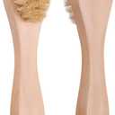 2 Pack Mini Dry Brush, Natural Bristle Small Body Brush, Exfoliating Facial Cleansing Brush for Soft Skin and Other Sensitive Areas Like Your Neck, Chest, and Nails