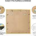 Hongkee 16x16 Frame Set of 2, Gold Wood Style - Display Square 12 x 12 with Mat or 16x16 without Mat, Wall Mounting Horizontal and Vertical