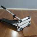 Laminate Floor Cutter, 13 Vinyl Floor Cutter with Wheels  Easy Angle & Length Cutting, Flooring Tools - Cuts Laminate Floor, Engineered Wood, LVP, LVT, VCT, SPC, WPC, HSS Blade/LED Light