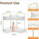Corner Bathroom Counter Organizer 2 Tier Bathroom Organizers and Storage Countertop with Hooks Skin Care Exquisite Vanity Organizer Countertop Bathroom Storage Dresser, Kitchen-Clear