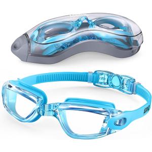Aegend Swim Goggles, Swimming Goggles No Leaking Full Protection Adult Men Women Youth (Sky Blue)