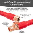 Pocket Hose 25 FT Copper Head Expandable Garden Hose with Pocket Pivot, No Tangles, AS SEEN ON TV, 360 Swivel, Tri-Tex Tubing, Force Field Jacket, Lead-Free, No-Kink, Anti-Burst w/APT
