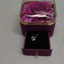 Beferr Birthday Gifts for Women Preserved Real Rose with Necklace Eternal Purple Roses Forever Flowers for Delivery Anniversary Mothers Day Flower Gifts for Mom Wife Grandma Daughter Her Girlfriend