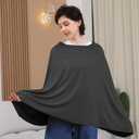 Nursing Cover for Breastfeeding, 360Full Coverage Nursing Poncho, Rayon Soft & Breathable Breastfeeding Cover up (Smooth Rayon, Black)