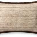Loloi II Collection PLL0143 Brown/Ivory 16'' x 26'' Cover w/Down Pillow