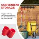 Pooper Scooper, Long Handle Dog Pooper Scooper, Heavy Duty Stainless Steel Rake with Tray & Spade Set for Pet Waste Removal, for Grass, Dirt or Gravel (Red)