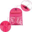 2 Pcs Hair Extensions Storage Bag with Hanger Portable Wig Storage Bags Hair Extension Holder for Multiple Wigs (Pink)