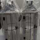 Bdor 2 Pack 26in Farmhouse White Waterproof Wood Metal Decorative Lanterns with Remote Control, Timer, Tempered Glass, Flameless Pillar Candles, Decorative Lanterns for Front Porch, Wedding