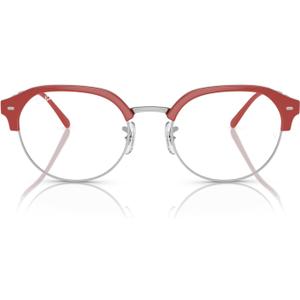 Ray-Ban Rx7229 Round Prescription Eyewear Frames (Red on Silver/Demo Lens)